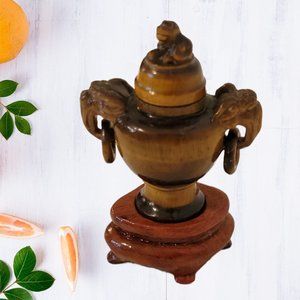 Tiger Eye Foo Dog Chinese Qing Censer burner